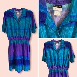 Vintage Tie Dye 90s Romper + Pockets